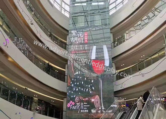 Wall Mounted Aluminium Transparan LED Display Full Color RGB dengan IP65 Protection Grade