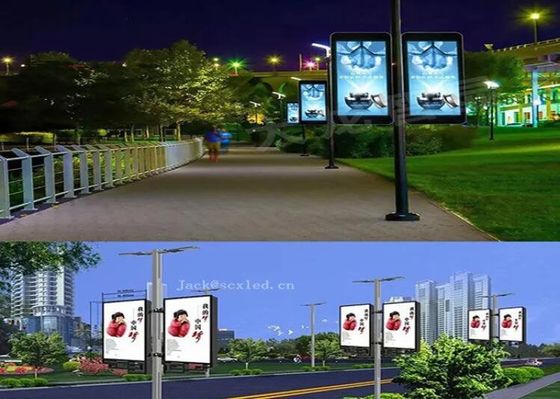 Layar LED Tiang Lampu Jalan 640x960 280W P2.5 AC264V Tiang Lampu Led Display